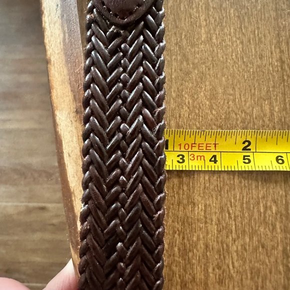 Eddie Bauer Genuine Full Grain Braided Casual Leather Belt Small 26\